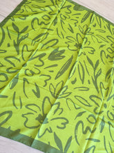 Floral Muse Print Square Tichel - Lime/Olive-square-The Little Tichel Lady
