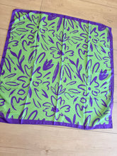 Floral Muse Print Square Tichel - Green/Purple-square-The Little Tichel Lady
