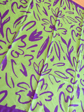 Floral Muse Print Square Tichel - Green/Purple-square-The Little Tichel Lady