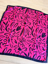 Floral Muse Print Square Tichel - Pink/Navy-square-The Little Tichel Lady