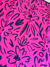 Floral Muse Print Square Tichel - Pink/Navy-square-The Little Tichel Lady
