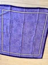 Lily Line Print Square Tichel - Purple-square-The Little Tichel Lady
