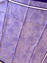 Lily Line Print Square Tichel - Purple-square-The Little Tichel Lady