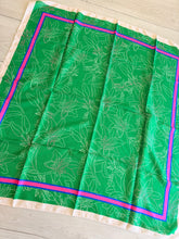 Lily Line Print Square Tichel - Green-square-The Little Tichel Lady