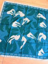 Petal Pop Print Square Tichel - Teal/Blue-square-The Little Tichel Lady