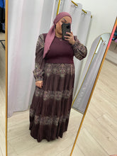 Bordeaux Print Tiered Dress-dress-The Little Tichel Lady