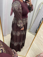 Bordeaux Print Tiered Dress-dress-The Little Tichel Lady