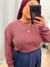 Relaxed Cropped Cotton T-Shirt - Muted Berry