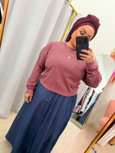 Relaxed Cropped Cotton T-Shirt - Muted Berry