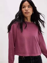 Relaxed Cropped Cotton T-Shirt - Muted Berry