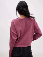 Relaxed Cropped Cotton T-Shirt - Muted Berry