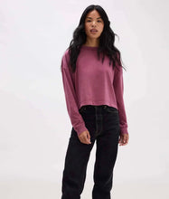 Relaxed Cropped Cotton T-Shirt - Muted Berry