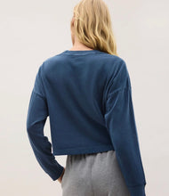 Relaxed Cropped Cotton T-Shirt - Navy