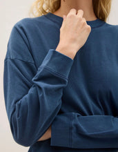 Relaxed Cropped Cotton T-Shirt - Navy