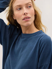 Relaxed Cropped Cotton T-Shirt - Navy