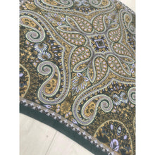 Paisley Print Square Tichel - Deep Green/Golden-Squares-The Little Tichel Lady