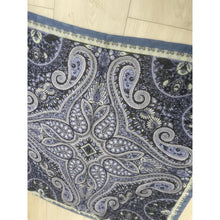 Paisley Print Square Tichel - Periwinkle/Black-Squares-The Little Tichel Lady