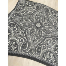 Paisley Print Square Tichel - Black/White-Squares-The Little Tichel Lady