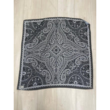 Paisley Print Square Tichel - Black/Gray-Squares-The Little Tichel Lady