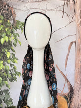 Open-Closed Back NON-SLIP Adjustable Pretied, w/ Tassel Details - Black/Blue-Pretieds-The Little Tichel Lady