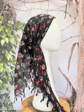 Open-Closed Back NON-SLIP Adjustable Pretied, w/ Tassel Details - Black/Pink-Pretieds-The Little Tichel Lady