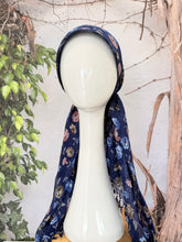 Open-Closed Back NON-SLIP Adjustable Pretied, w/ Tassel Details - Navy/Pink-Pretieds-The Little Tichel Lady