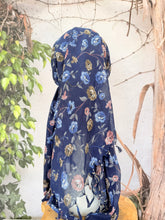 Open-Closed Back NON-SLIP Adjustable Pretied, w/ Tassel Details - Navy/Pink-Pretieds-The Little Tichel Lady