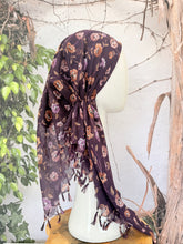 Open-Closed Back NON-SLIP Adjustable Pretied, w/ Tassel Details - Eggplant/Neutral-Pretieds-The Little Tichel Lady