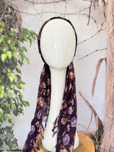 Open-Closed Back NON-SLIP Adjustable Pretied, w/ Tassel Details - Eggplant/Neutral-Pretieds-The Little Tichel Lady