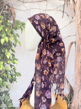 Open-Closed Back NON-SLIP Adjustable Pretied, w/ Tassel Details - Eggplant/Neutral-Pretieds-The Little Tichel Lady