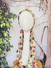 Open-Closed Back NON-SLIP Adjustable Pretied, w/ Tassel Details - Cream/Multi-Pretieds-The Little Tichel Lady