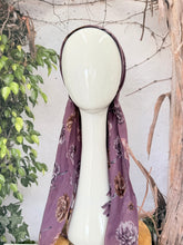 Open-Closed Back NON-SLIP Adjustable Pretied, w/ Tassel Details - Dusty Purple/Neutral-Pretieds-The Little Tichel Lady