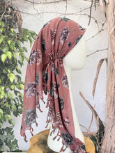 Open-Closed Back NON-SLIP Adjustable Pretied, w/ Tassel Details - Mauve/Dusty Purple-Pretieds-The Little Tichel Lady