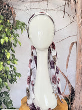 Open-Closed Back NON-SLIP Adjustable Pretied, w/ Tassel Details - White/Purple-Pretieds-The Little Tichel Lady