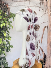 Open-Closed Back NON-SLIP Adjustable Pretied, w/ Tassel Details - White/Purple-Pretieds-The Little Tichel Lady