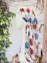 Open-Closed Back NON-SLIP Adjustable Pretied, w/ Tassel Details - White/Blue-Pretieds-The Little Tichel Lady
