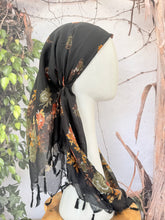 Open-Closed Back NON-SLIP Adjustable Pretied, w/ Tassel Details - Black/Multi-Pretieds-The Little Tichel Lady