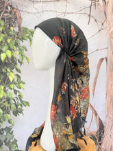 Open-Closed Back NON-SLIP Adjustable Pretied, w/ Tassel Details - Black/Multi-Pretieds-The Little Tichel Lady