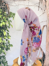 Open-Closed Back NON-SLIP Adjustable Pretied, w/ Tassel Details - Lavender/Multi-Pretieds-The Little Tichel Lady