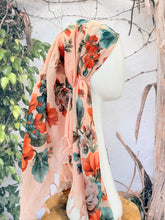 Open-Closed Back NON-SLIP Adjustable Pretied, w/ Tassel Details - Peach/Multi-Pretieds-The Little Tichel Lady