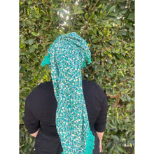 Israeli Tassel Embroidered Very Large Square - Teal Floral-Squares-The Little Tichel Lady