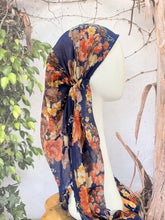 Open-Closed Back NON-SLIP Adjustable Pretied, w/ Tassel Details - Navy/Multi-Pretieds-The Little Tichel Lady