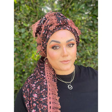 Israeli Tassel Embroidered Very Large Square - Midnight Bloom-Squares-The Little Tichel Lady