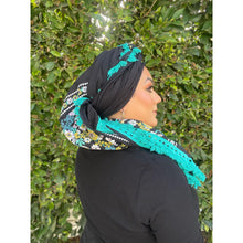 Israeli Tassel Embroidered Very Large Square - Black/Floral Border-Squares-The Little Tichel Lady