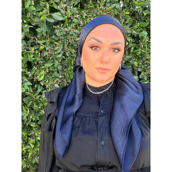 Luster Luxe Squares - Navy-Squares-The Little Tichel Lady