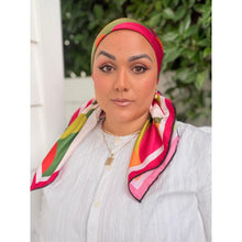 Paradisco Satin Print Square Headscarf-square-The Little Tichel Lady