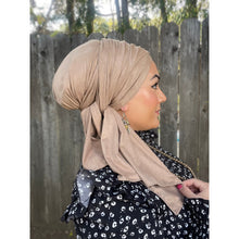 Faux Suede Stretchy Head Wrap - Wheat-Long Wrap-The Little Tichel Lady