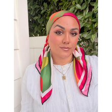 Paradisco Satin Print Square Headscarf-square-The Little Tichel Lady