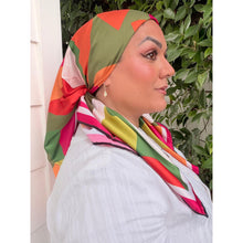 Paradisco Satin Print Square Headscarf-square-The Little Tichel Lady