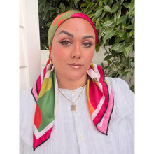 Paradisco Satin Print Square Headscarf-square-The Little Tichel Lady